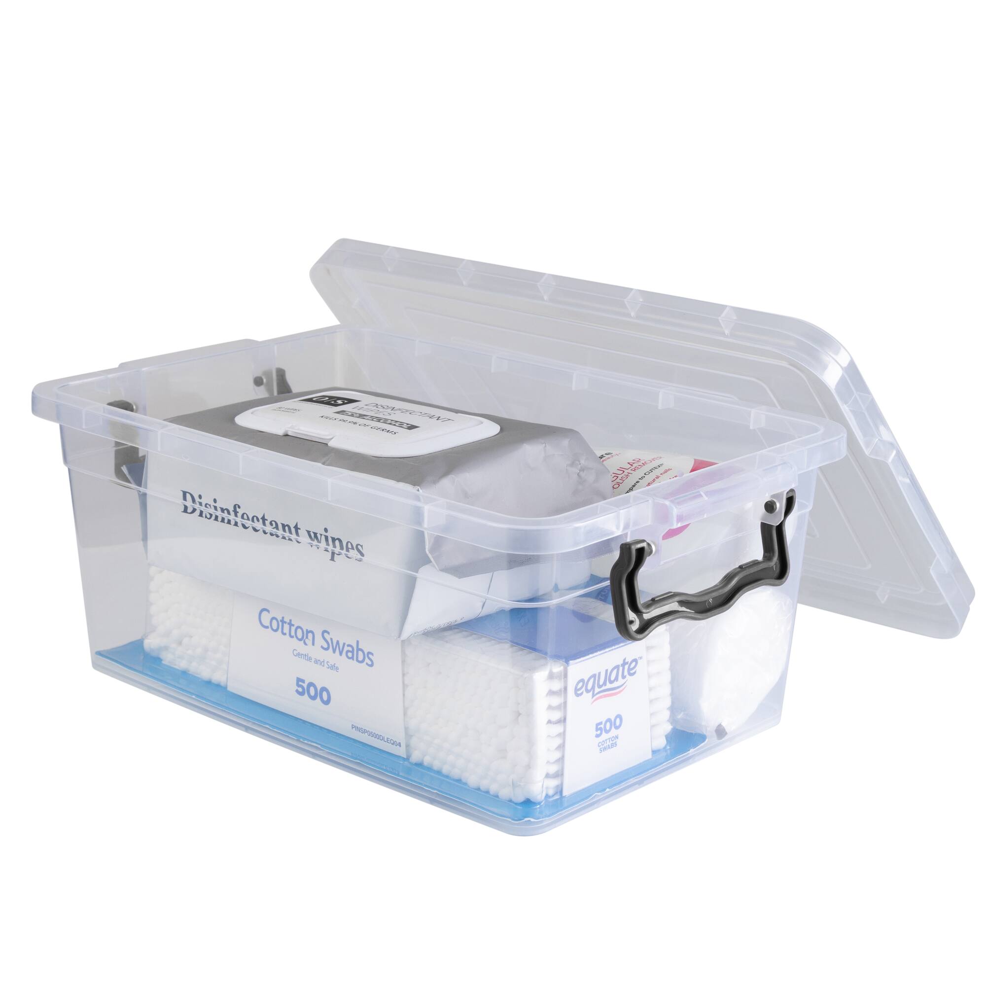 Simplify 1.75L Clear Stackable Storage Bin with Handle
